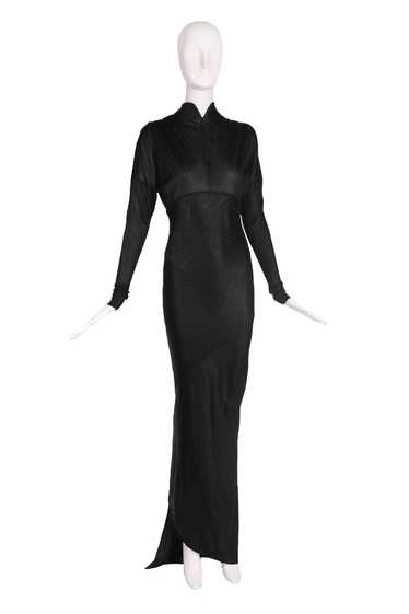 1986 Azzedine Alaia Black Trained Gown - image 1