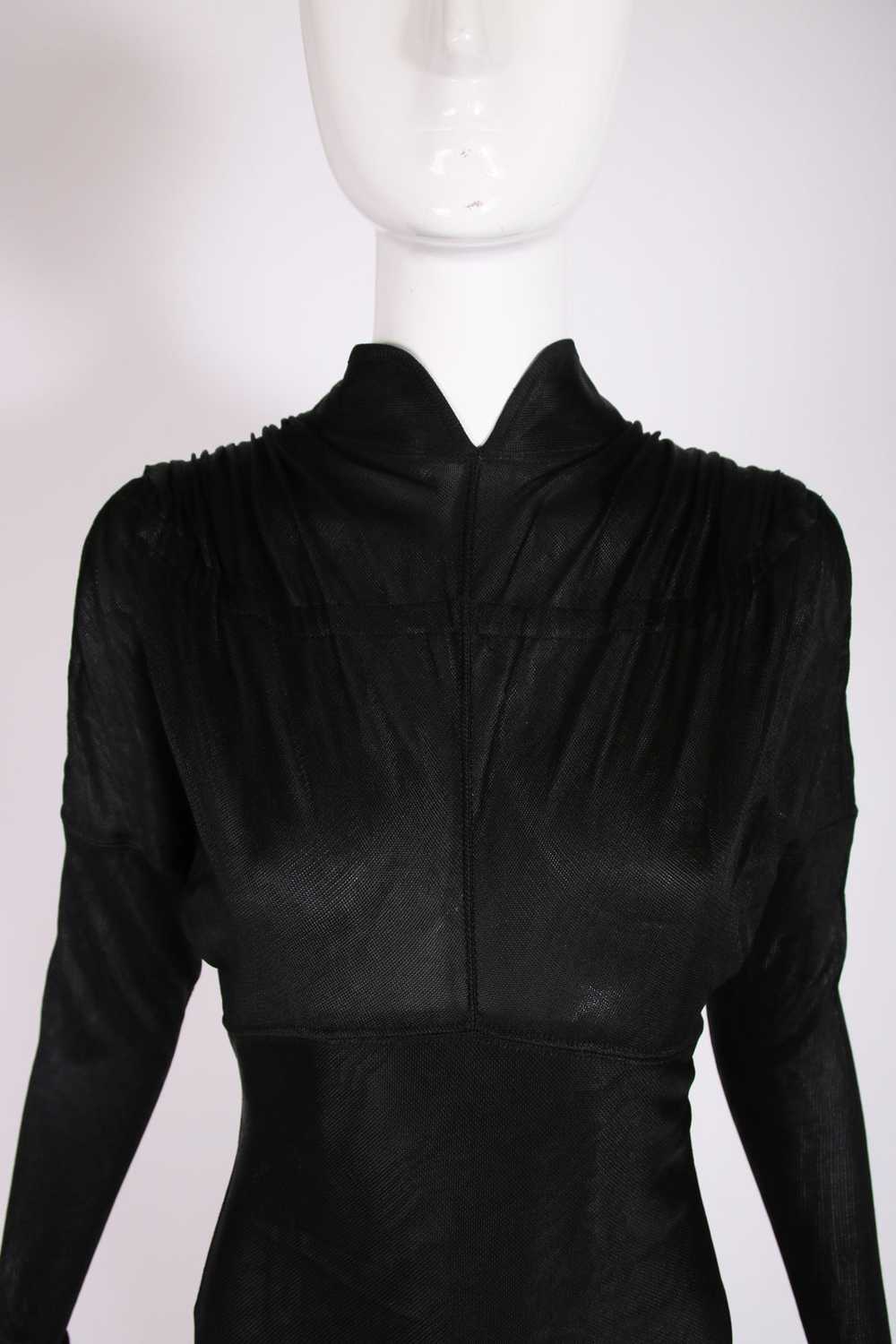1986 Azzedine Alaia Black Trained Gown - image 3