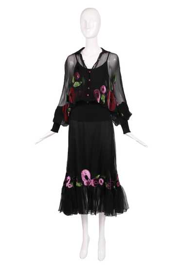 Galliano for Christian Dior Silk 3-Piece w/Velvet 
