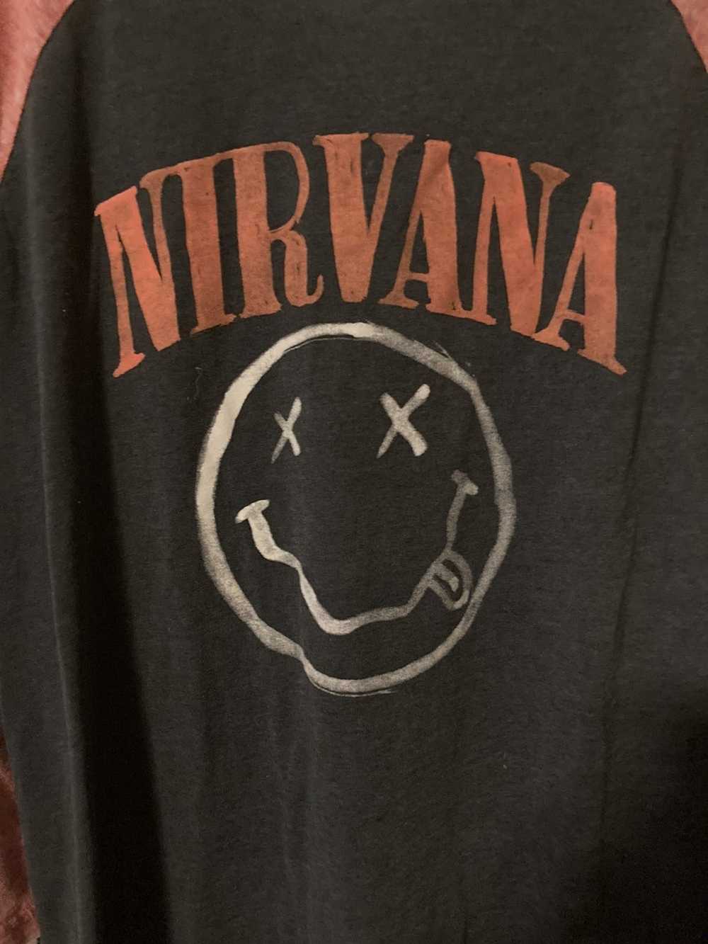 Band Tees × Nirvana × Streetwear Nirvana 3/4 Slee… - image 2
