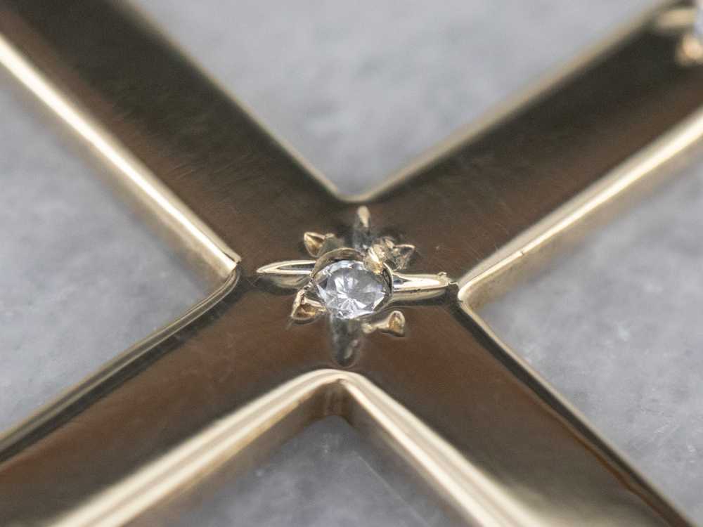 Gold Retro Era Diamond Cross - image 6