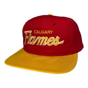 Vintage Calgary Flames Script NHL Hockey Starter Black Hat 