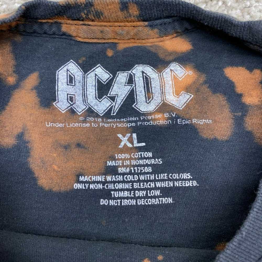 Ac/Dc AC/DC Adult Shirt Large Black Acid Wash - image 3