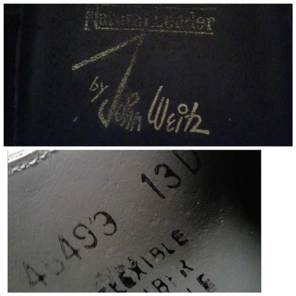 John Weitz Vintage John Weitz Black Leather Wing … - image 2