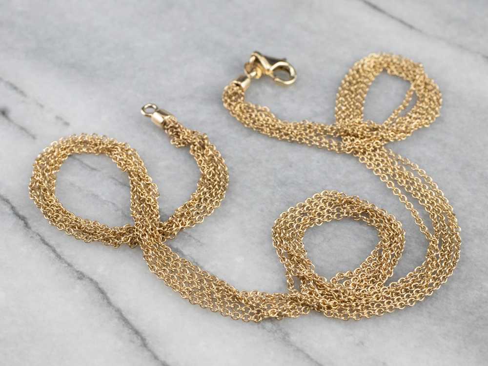 Five Strand Gold Cable Chain Necklace - image 1