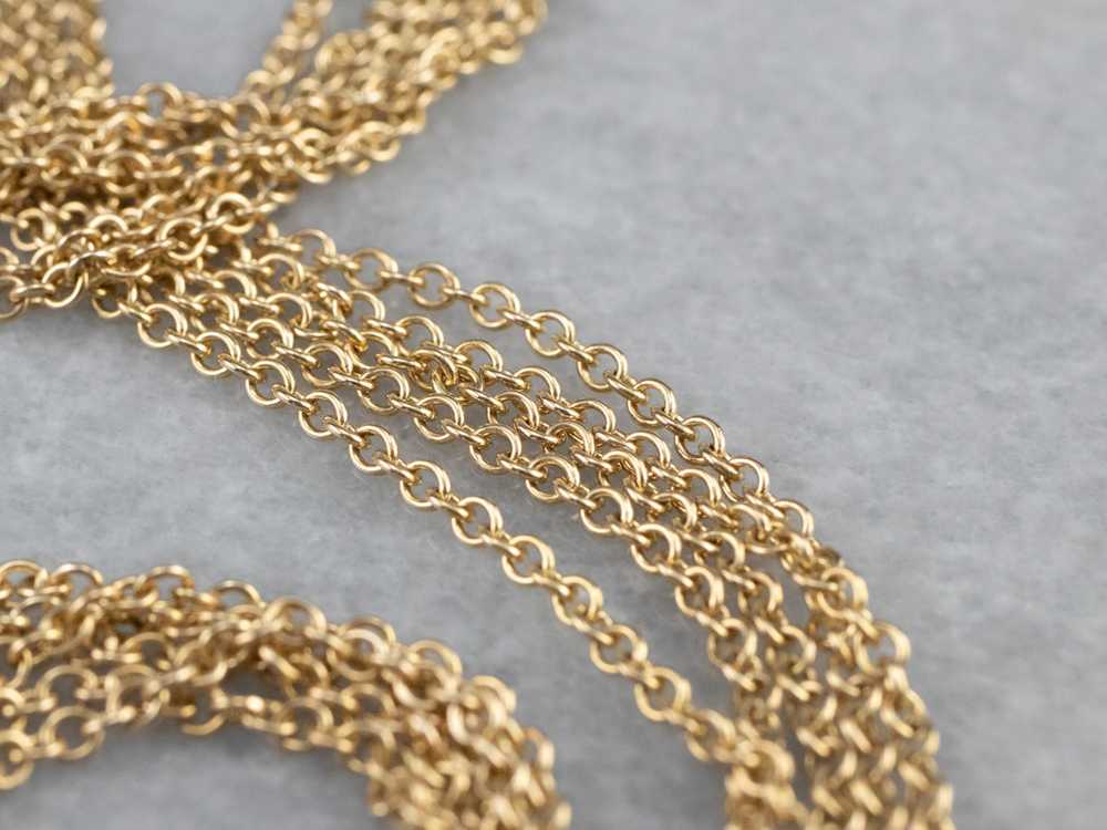 Five Strand Gold Cable Chain Necklace - image 2