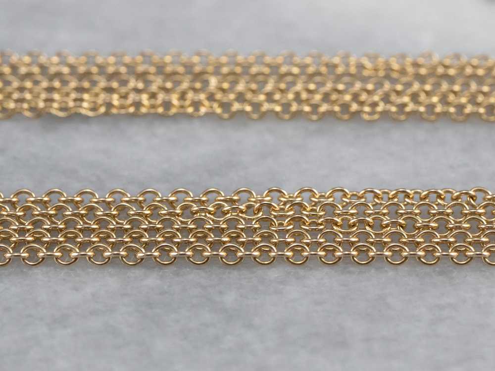 Five Strand Gold Cable Chain Necklace - image 4