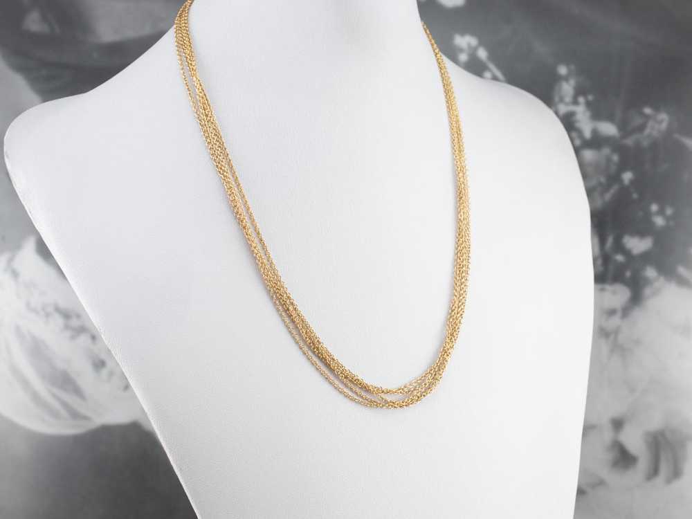 Five Strand Gold Cable Chain Necklace - image 5