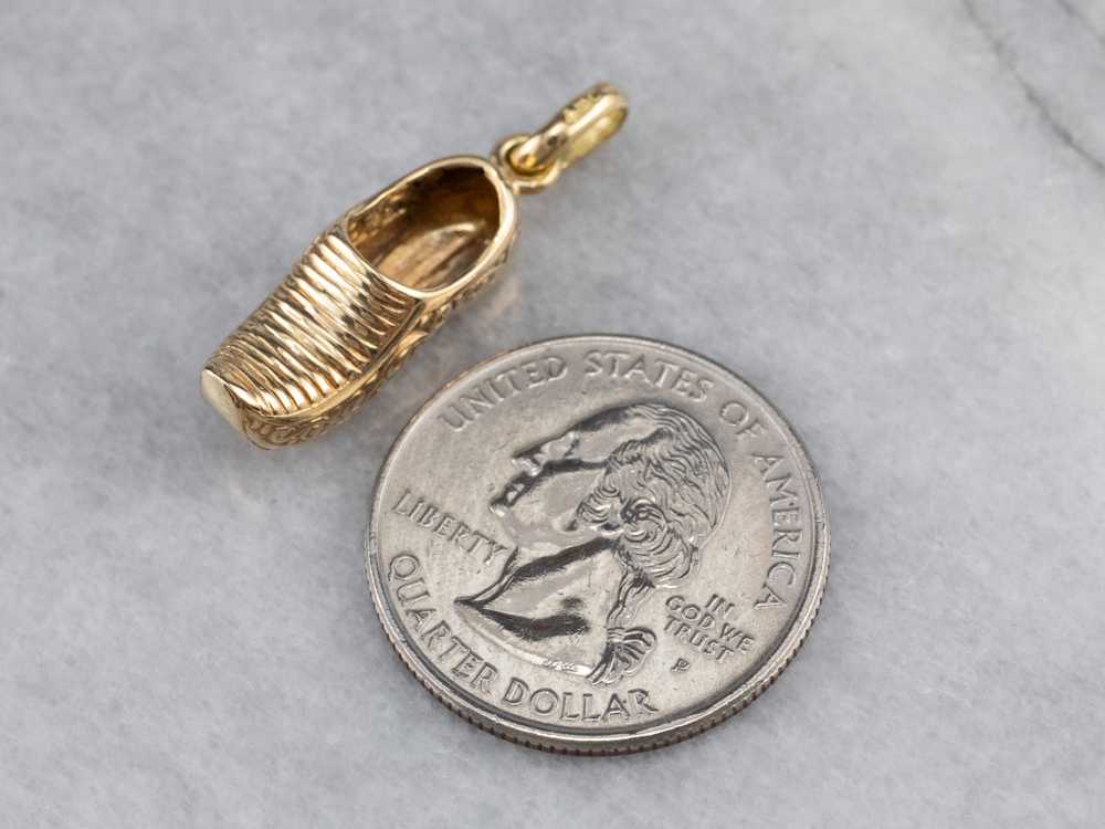 Engraved Golden Clog Charm Pendant - image 5