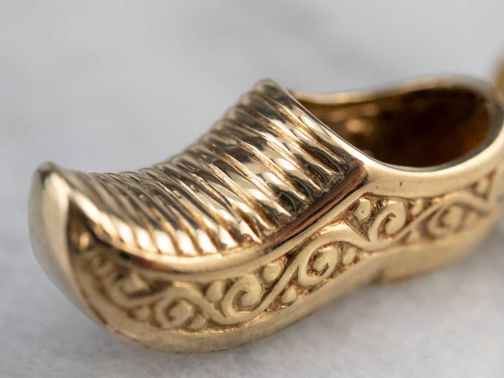 Engraved Golden Clog Charm Pendant - image 7