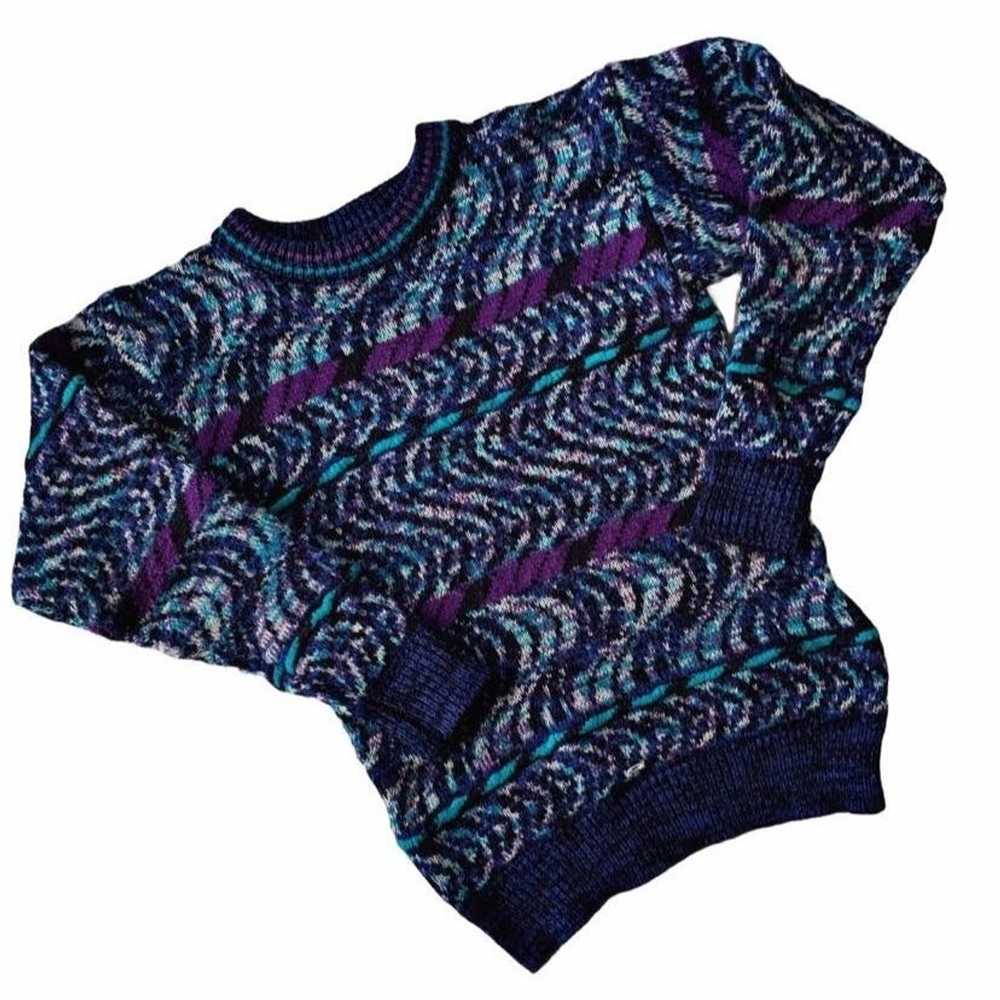 Vintage Vintage Chunky Knit Abstract Sweater - image 1
