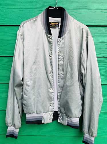 Swingster × Vintage Silver satin bomber Karem Arab