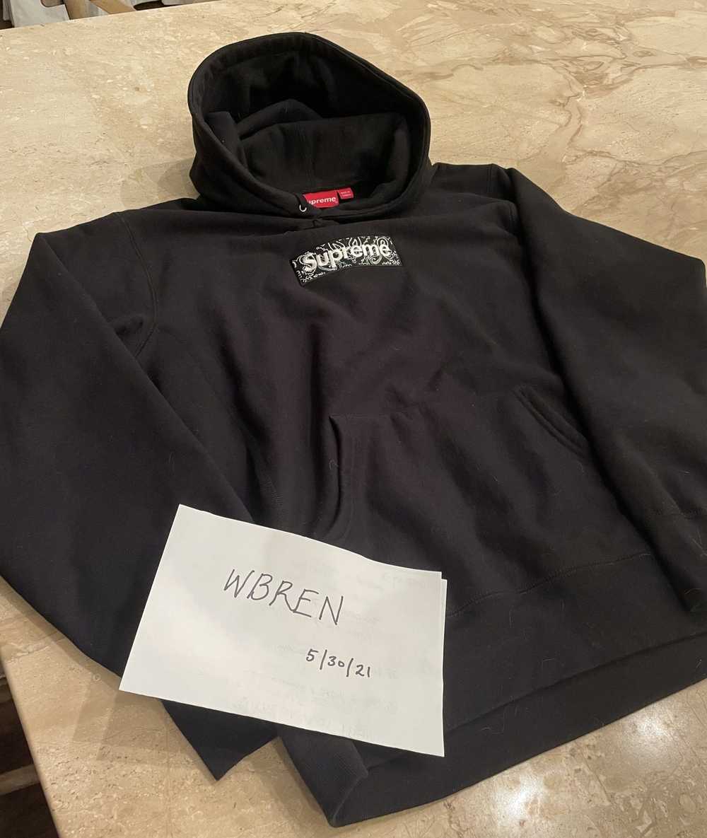 Supreme Bandana Box Logo Hooded Sweatshirt Black - image 1