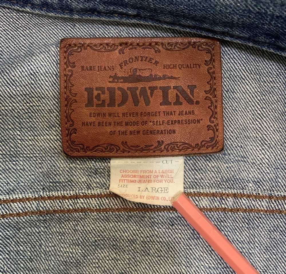 Edwin × Vintage 90s EDWIN Trucker Denim JACKET - image 3