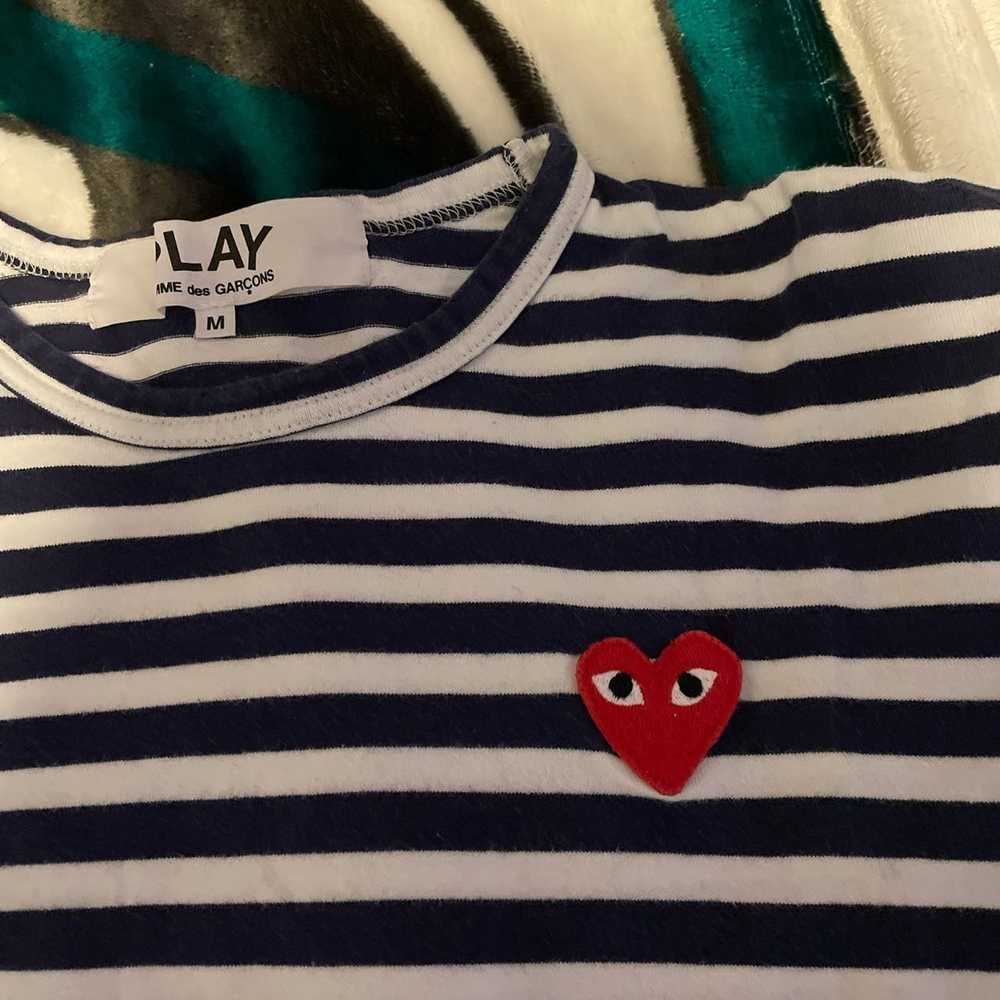 Comme Des Garcons Play Play L/S Striped Tee - image 2