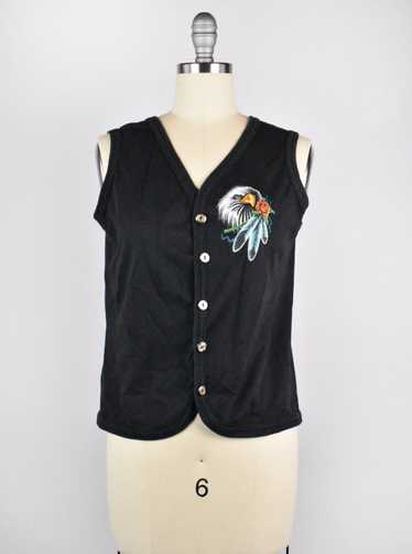 1980's Bald Eagle and Red Rose Biker Tank Top