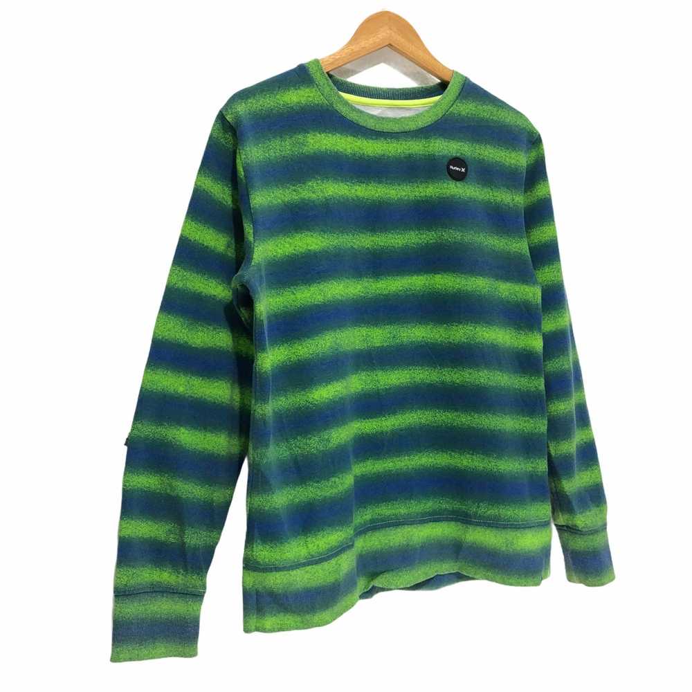 Hurley Vintage Hurley Striped Green Crewneck Swea… - image 5