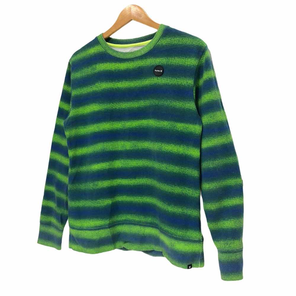 Hurley Vintage Hurley Striped Green Crewneck Swea… - image 6