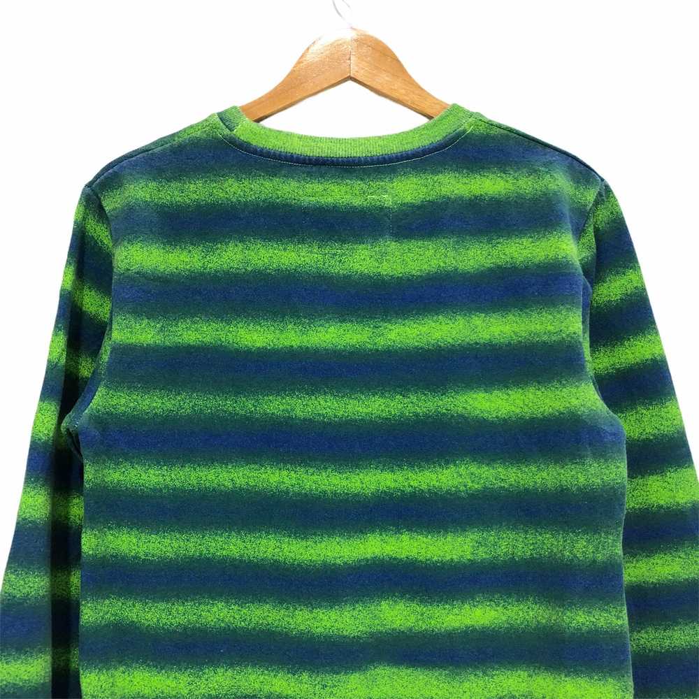 Hurley Vintage Hurley Striped Green Crewneck Swea… - image 8