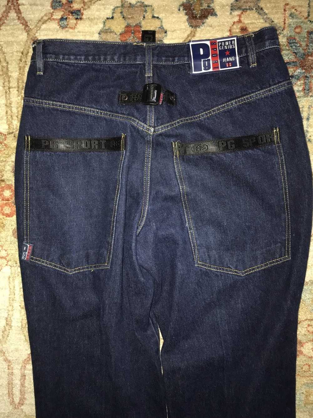 Vintage VTG PG SPORT Baggy Dark Blue Cargo Denim … - image 1