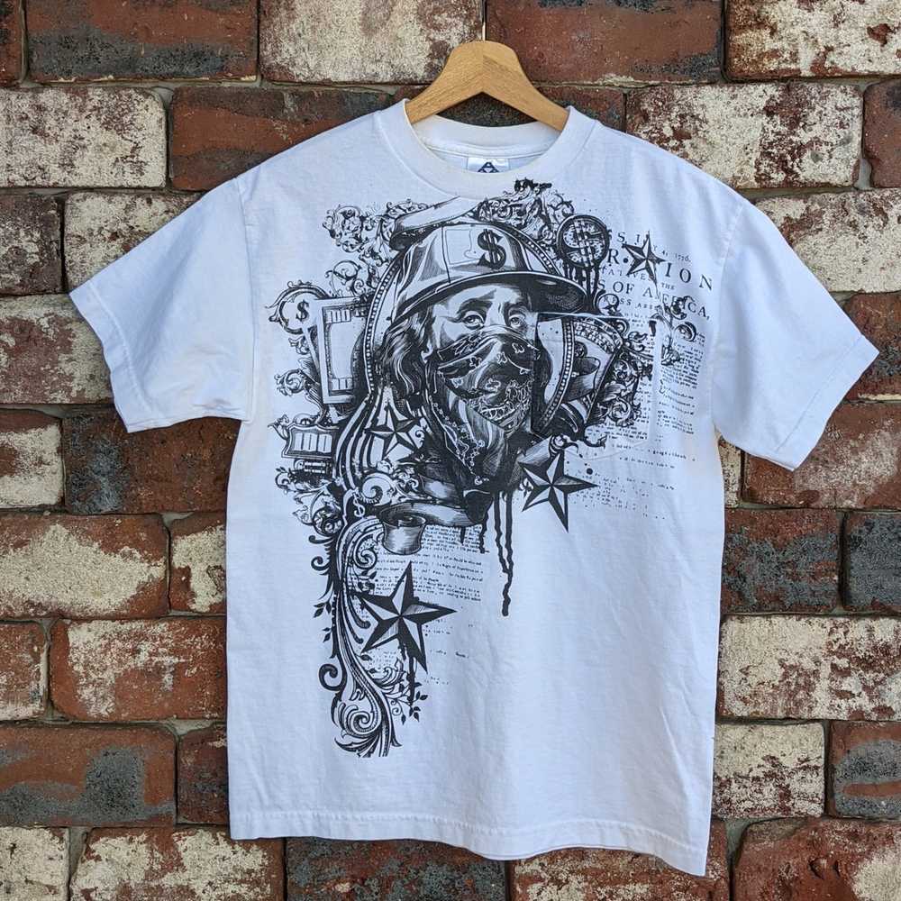 Vintage Benjamin Franklin gangsta t-shirt - image 1