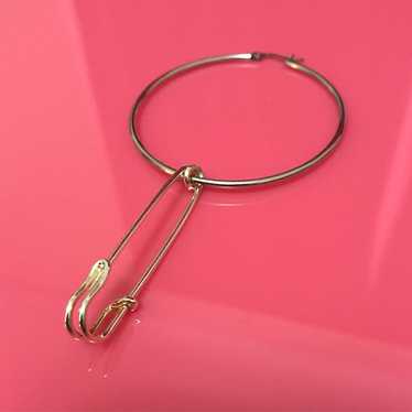Safety pin single hoop earring - image 1
