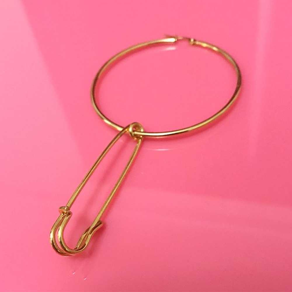 Safety pin single hoop earring - image 3