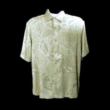 Cubavera Cubavera Green Floral Hawaiian Shirt
