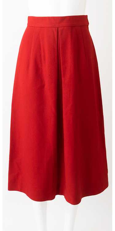 1940s Red Wool Long Skirt