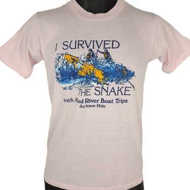 Vintage Snake River White Water Rafting T Shirt V… - image 1