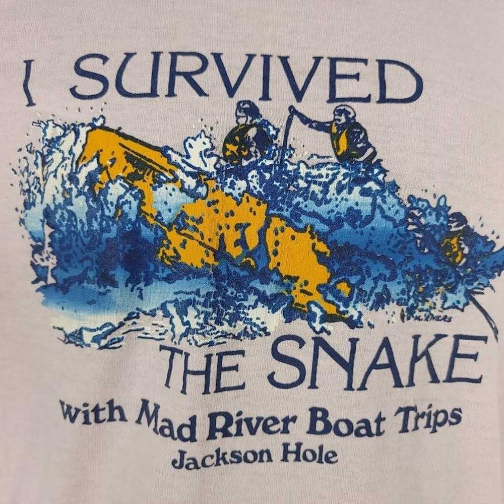 Vintage Snake River White Water Rafting T Shirt V… - image 2