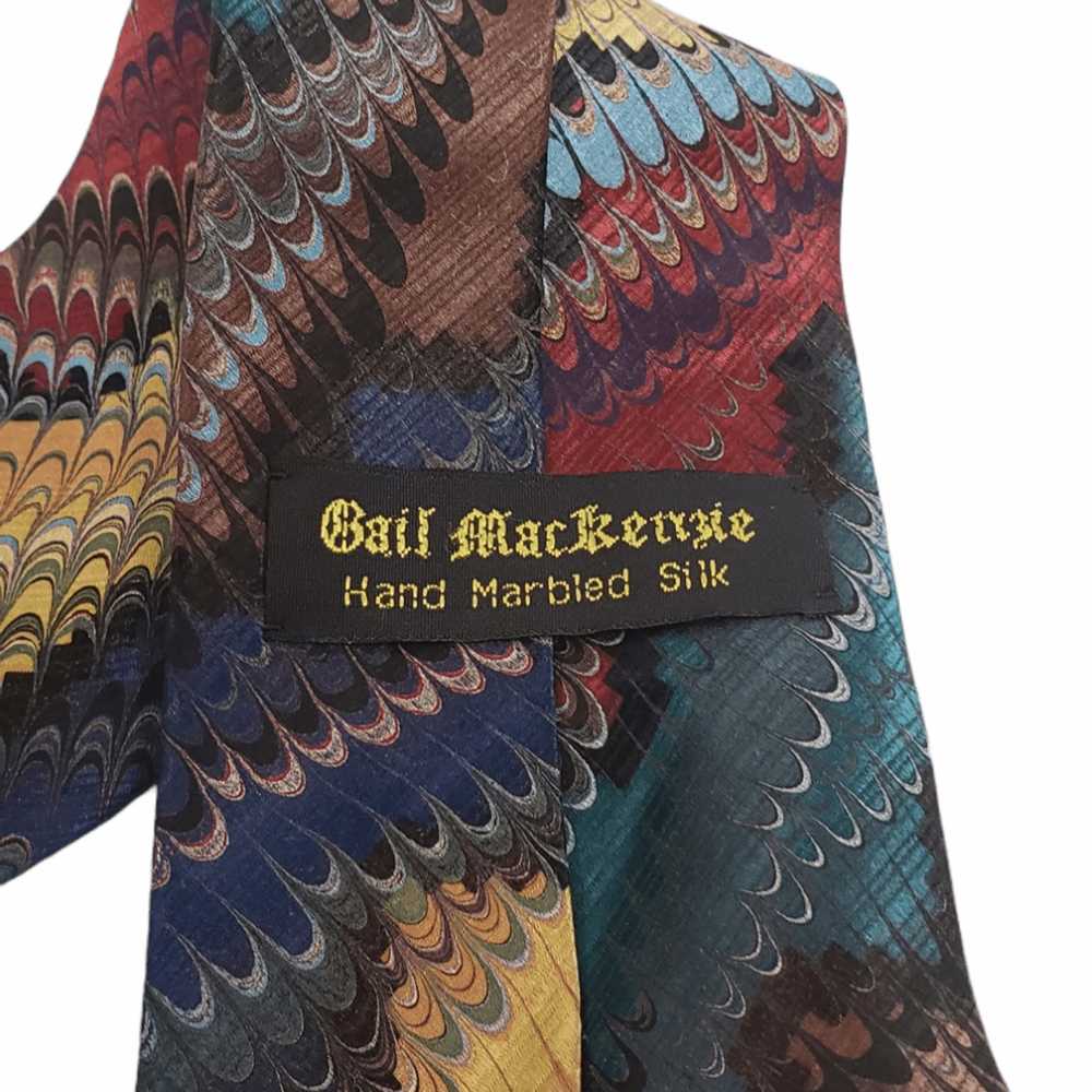 Other Gail Mackenzie Hand Marbled Silk Tie Abstra… - image 2