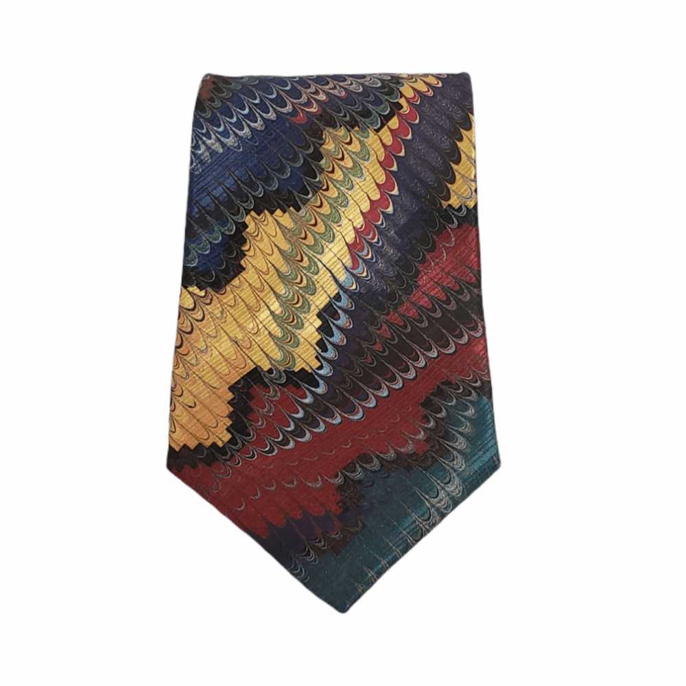 Other Gail Mackenzie Hand Marbled Silk Tie Abstra… - image 4