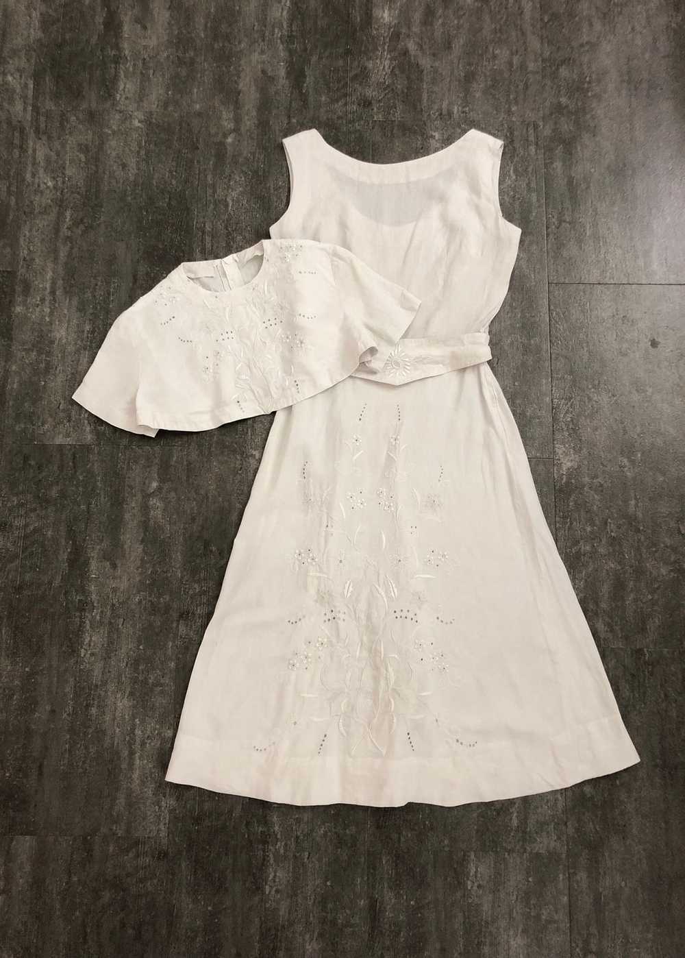 1940s linen dress set . vintage 40s dress - image 2