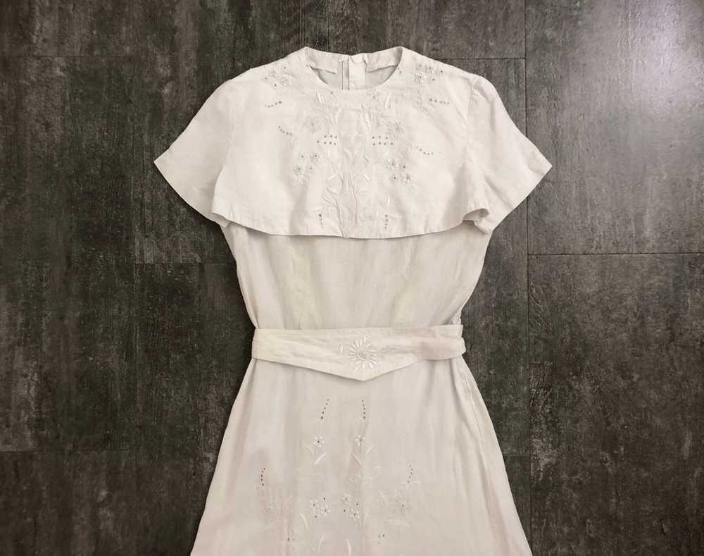 1940s linen dress set . vintage 40s dress - image 3