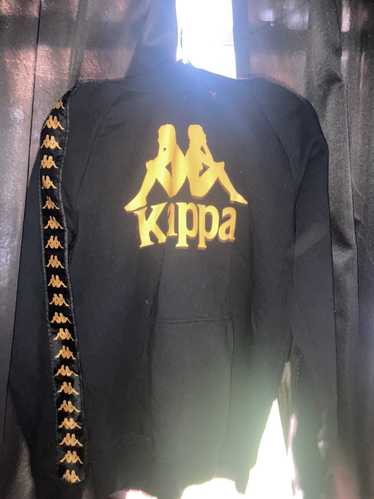 Kappa Overhead Hoodie With Logo Taping In Black - Black