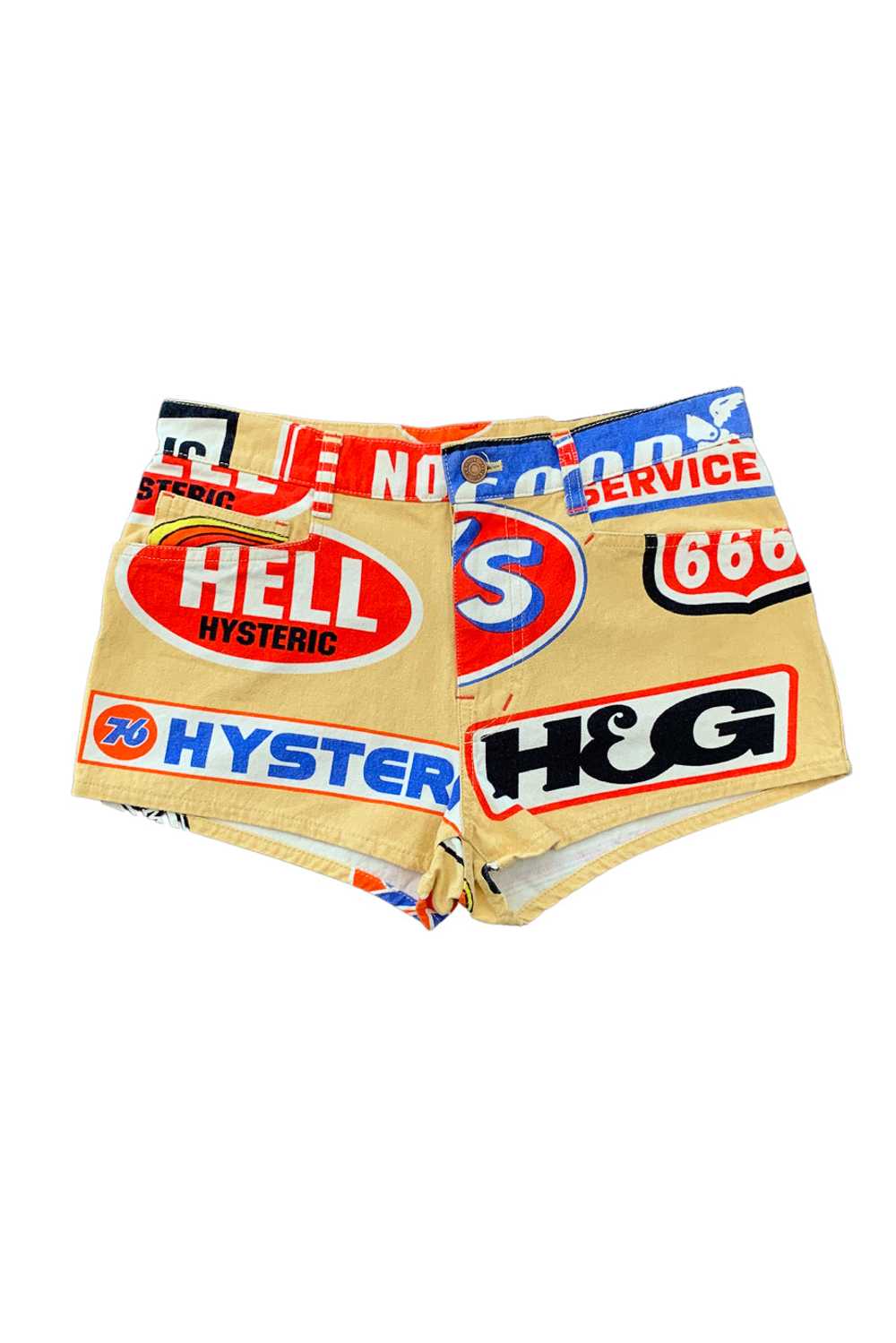 HYSTERIC GLAMOUR GAS STATION LOGO HOT PANTS - image 1