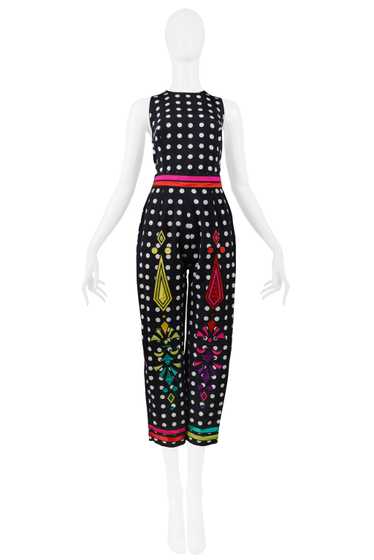 VERSACE BLACK & WHITE DOT ENSEMBLE 1991