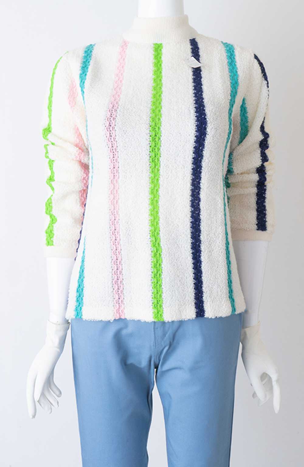1960s Vertical Stripe Sweater NOS! - image 1