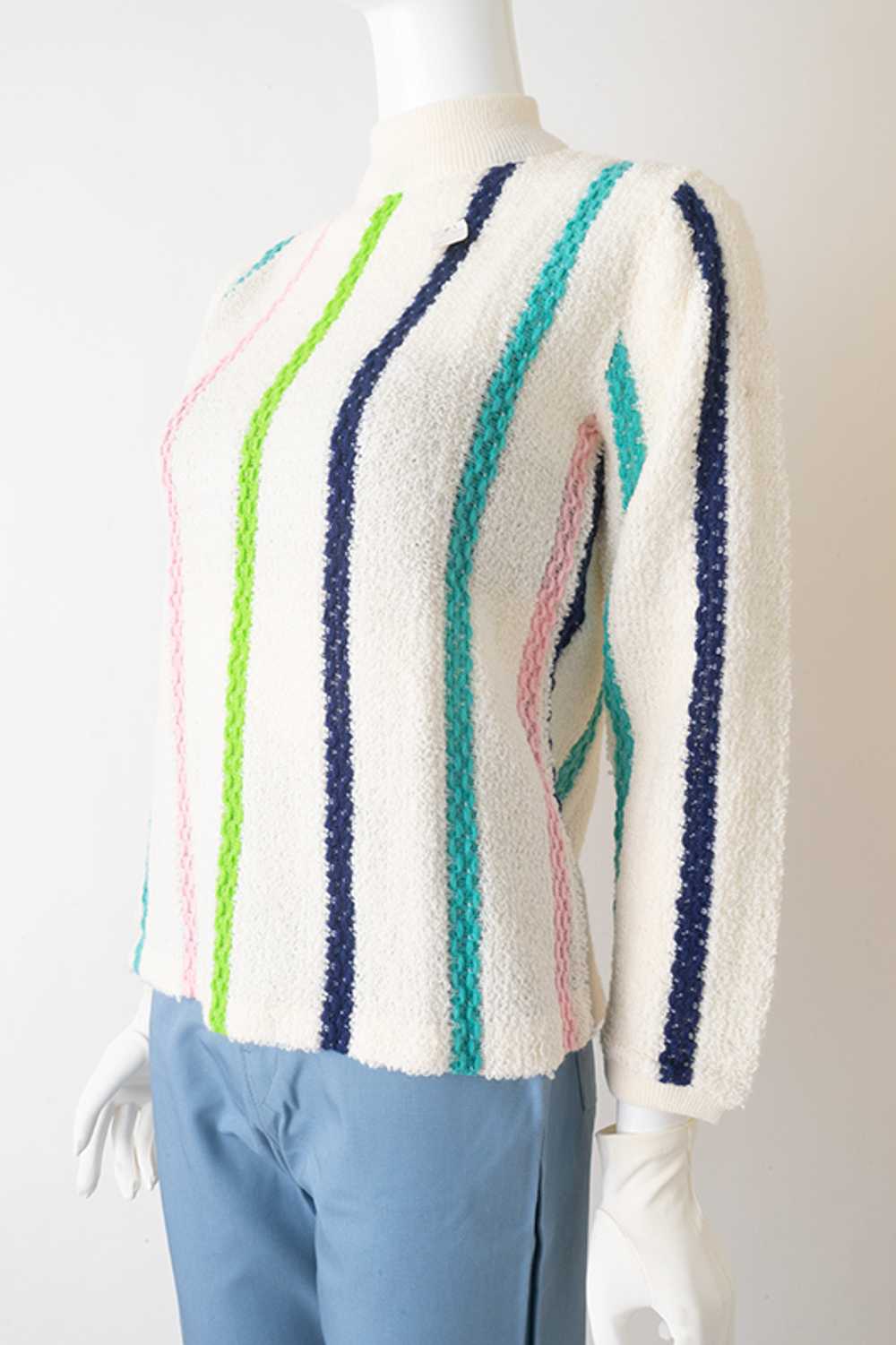 1960s Vertical Stripe Sweater NOS! - image 2