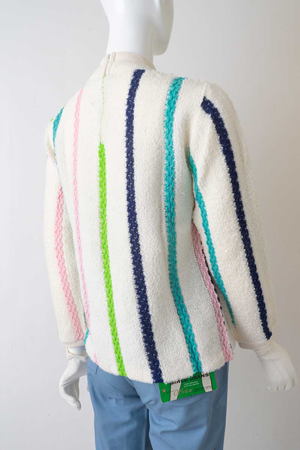 1960s Vertical Stripe Sweater NOS! - image 4