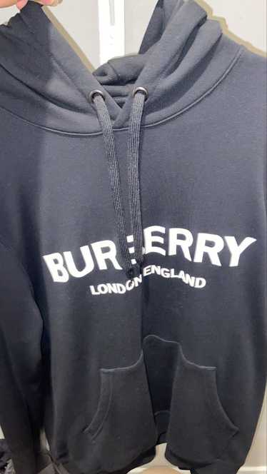 Burberry Black Burberry logo spell out hoodie
