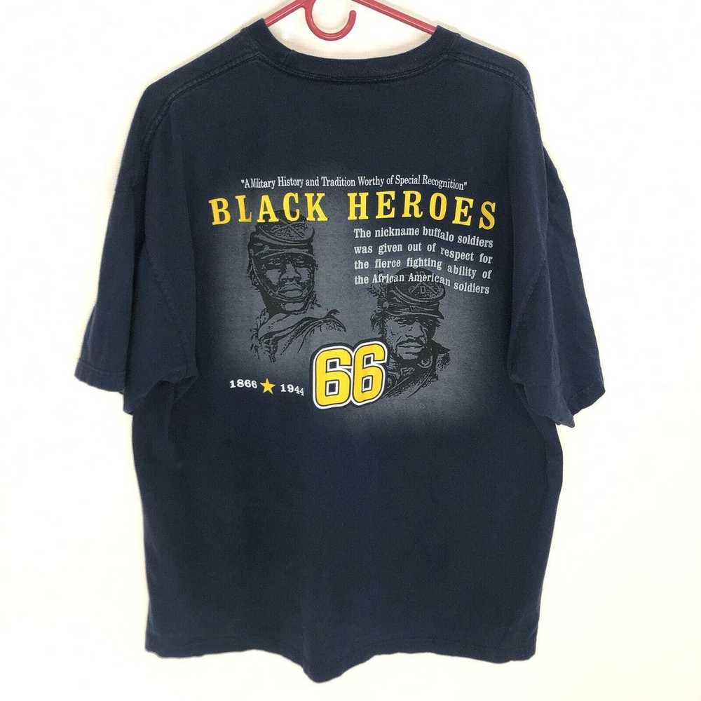 Vintage BUFFALO SOLDIERS T-shirt XL Blue Vintage … - image 2