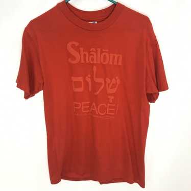 Vintage SHALOM PEACE Philippians 4:7 T-shirt M Red