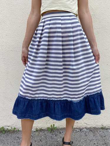 Comme De Garcons Striped Cotton Skirt