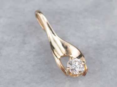 Simple Gold Diamond Pendant - image 1