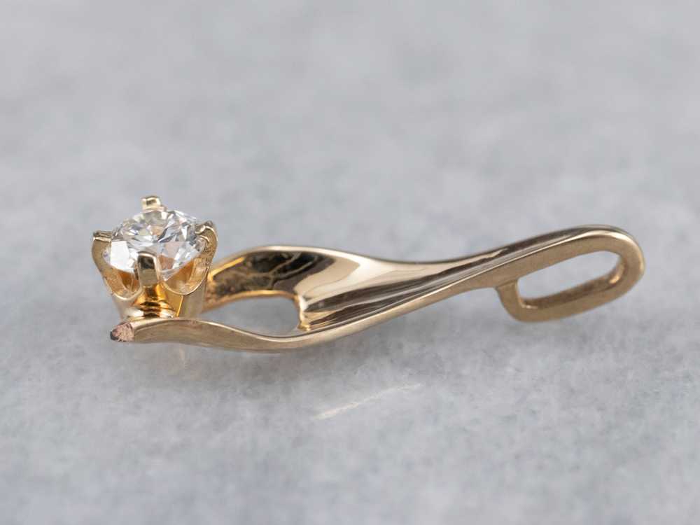 Simple Gold Diamond Pendant - image 4