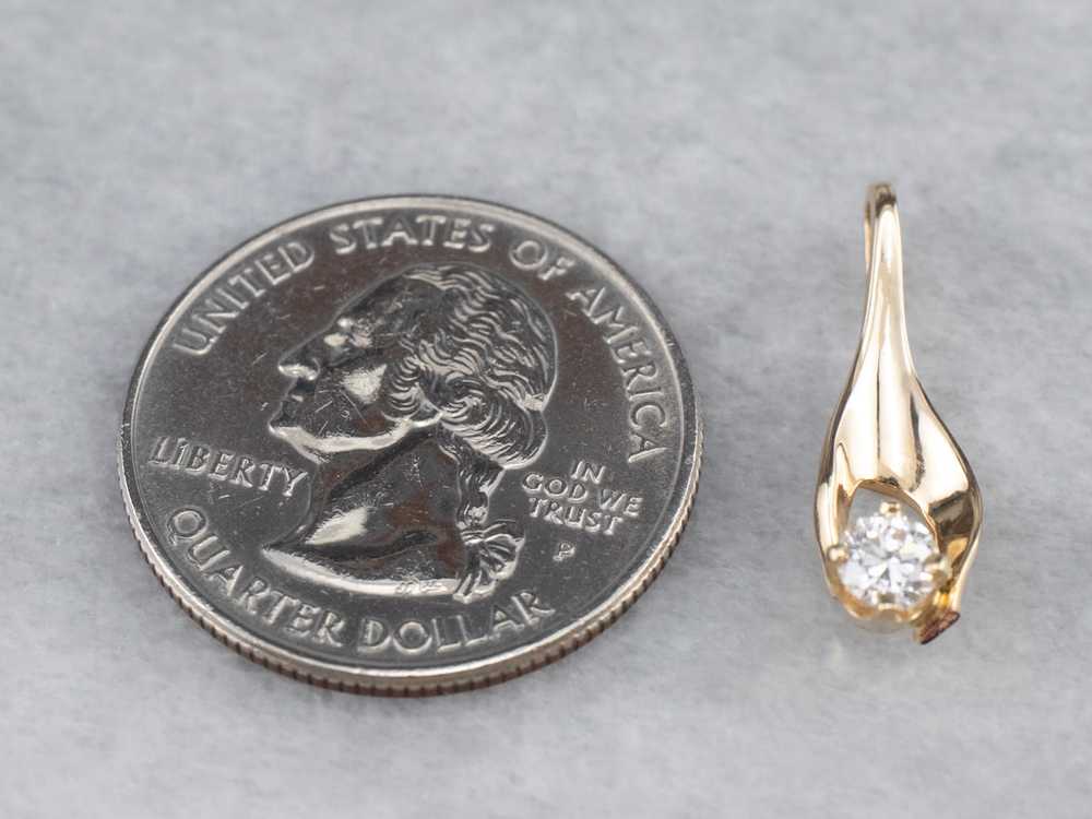 Simple Gold Diamond Pendant - image 7
