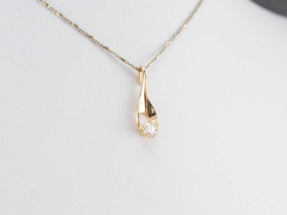 Simple Gold Diamond Pendant - image 8