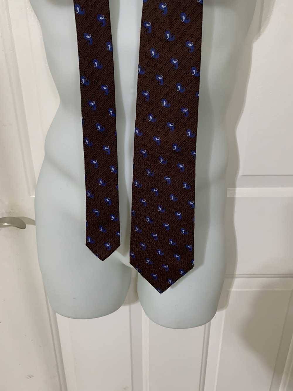 Isaia Sevenfold Textured Silk wide tie - image 3